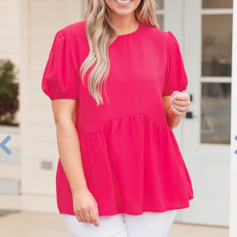 Chic Soul pink puff-sleeve top